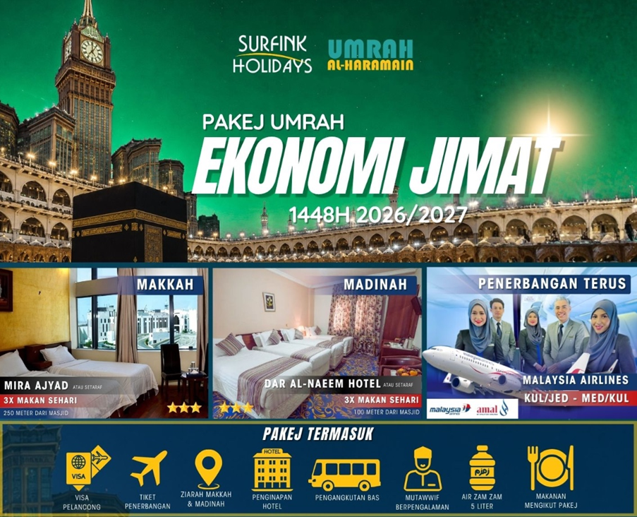 Pakej Umrah Ekonomi Jimat Musim Puncak