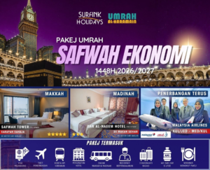 Pakej Umrah Safwah Ekonomi Musim Puncak (16 Dis)