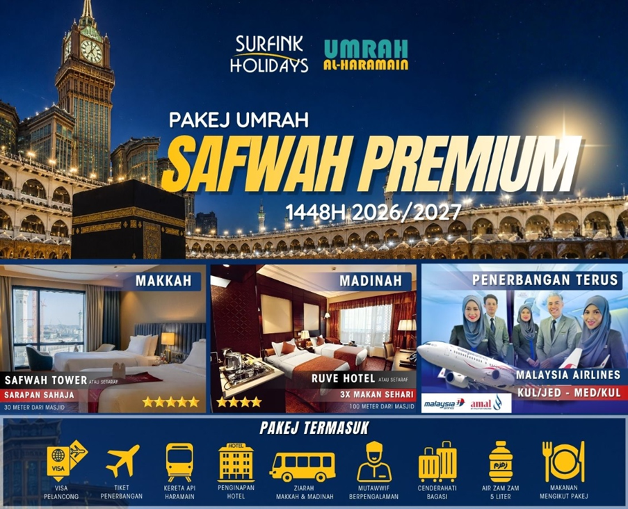 Pakej Umrah Safwah Premium Musim Puncak (16 Dis)